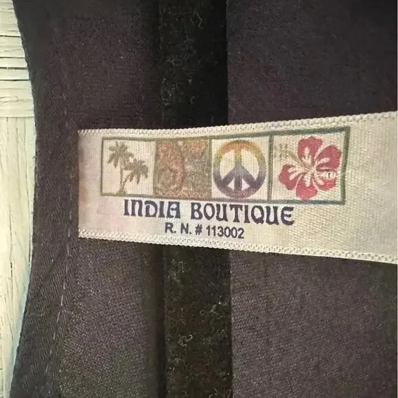 India Boutique black purple, Hi Low Long sleeve Dress sequence and embroidery - Picture 3 of 4